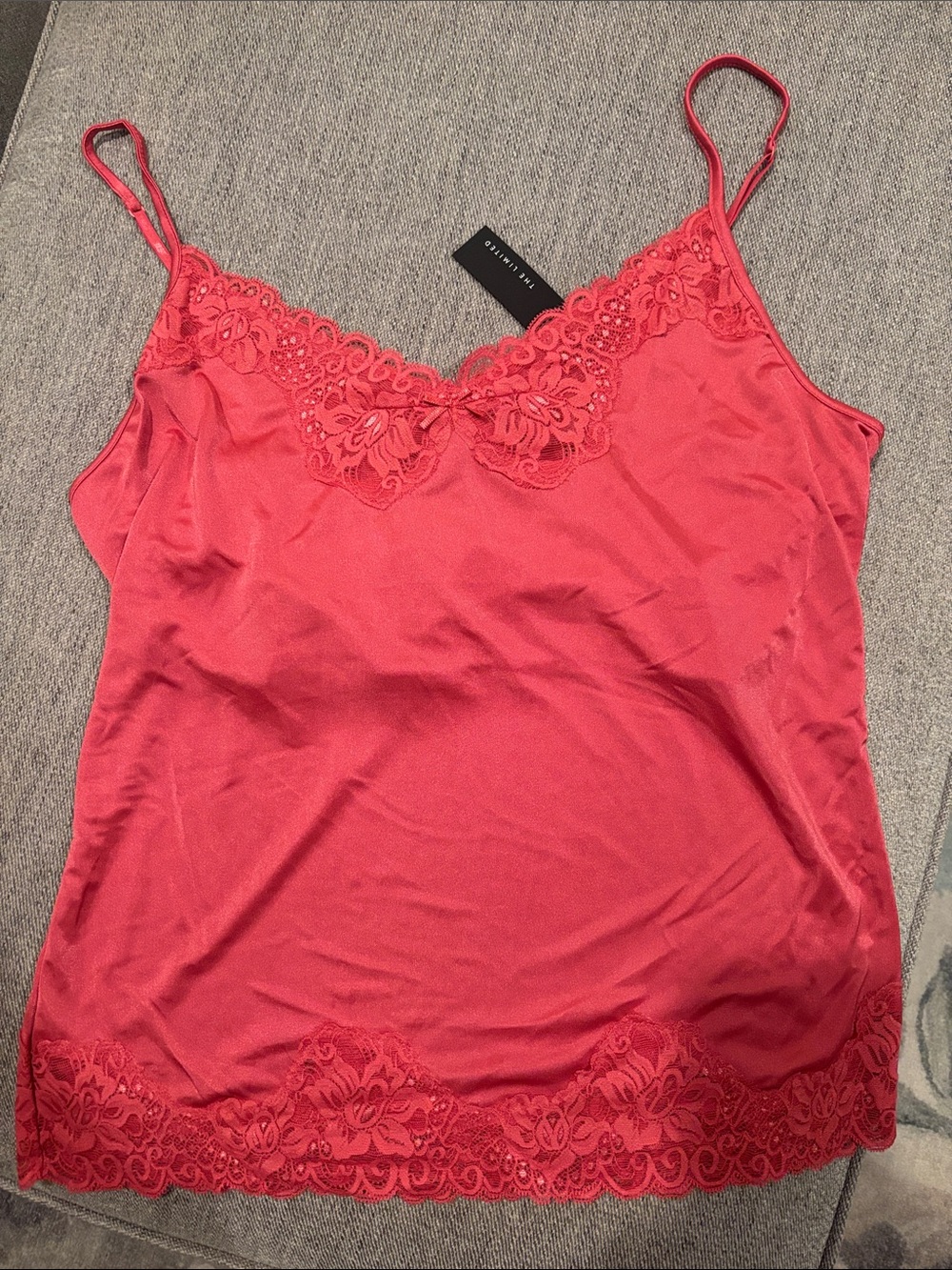 The Limited Coral Lace-Trim Satin Cami